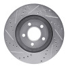 R1 05-14 Ford Mustang Front Right Drilled & Slotted Silver Brake Rotor