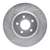 R1 05-14 Ford Mustang Front Left Drilled & Slotted Silver Brake Rotor