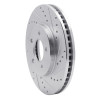 R1 05-10 Ford Mustang Front Right Drilled & Slotted Silver Brake Rotor