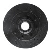 R1 08-25 Ford E-250 Front Right Drilled & Slotted Black Brake Rotor