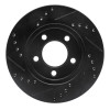 R1 70-93 Ford Taurus (Excl SHO) Front Right Drilled & Slotted Black Brake Rotor