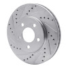 R1 05-10 Ford Mustang Front Left Drilled & Slotted Silver Brake Rotor