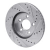 R1 05-10 Ford Mustang Front Left Drilled & Slotted Silver Brake Rotor