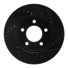 R1 70-93 Ford Taurus SHO Front Left Drilled & Slotted Black Brake Rotor