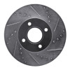 R1 05-12 Ford Focus Front Right Drilled & Slotted Silver Brake Rotor