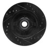 R1 87-93 Ford Mustang Front Left Drilled & Slotted Black Brake Rotor