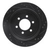 R1 07-17 Ford Expedition Rear Left Drilled & Slotted Black Brake Rotor