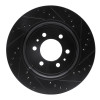 R1 07-21 Ford Expedition Front Left Drilled & Slotted Black Brake Rotor