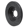 R1 06-10 Ford Explorer Front Left Drilled & Slotted Black Brake Rotor