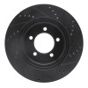 R1 06-10 Ford Explorer Front Left Drilled & Slotted Black Brake Rotor