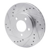 R1 91-00 Ford Taurus (Excl SHO) Front Left Drilled & Slotted Silver Brake Rotor