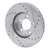 R1 91-00 Ford Taurus (Excl SHO) Front Left Drilled & Slotted Silver Brake Rotor