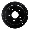 R1 74-80 Ford Granada Front Left Drilled & Slotted Black Brake Rotor