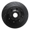 R1 05-07 Ford F-350 Super Duty 2WD Front Right Drilled & Slotted Black Brake Rotor ECB-54201R