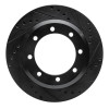 R1 05-12 Ford F-350 Super Duty 2WD Rear Right Drilled & Slotted Black Brake Rotor