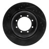 R1 05-12 Ford F-350 Super Duty 2WD Rear Right Drilled & Slotted Black Brake Rotor