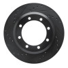 R1 05-12 Ford F-350 Super Duty 4WD Rear Left Drilled & Slotted Black Brake Rotor
