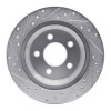 R1 94-04 Ford Mustang Rear Right Drilled & Slotted Silver Brake Rotor
