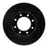 R1 05-12 Ford F-350 Super Duty 4WD Rear Right Drilled & Slotted Black Brake Rotor