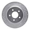 R1 94-04 Ford Mustang Rear Left Drilled & Slotted Silver Brake Rotor