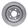 R1 94-04 Ford Mustang Rear Left Drilled & Slotted Silver Brake Rotor