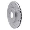 R1 94-04 Ford Mustang Front Right Drilled & Slotted Silver Brake Rotor