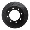 R1 05-12 Ford F-350 Super Duty 4WD Front Left Drilled & Slotted Black Brake Rotor