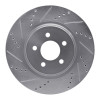R1 94-04 Ford Mustang Front Left Drilled & Slotted Silver Brake Rotor