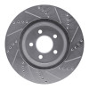 R1 94-04 Ford Mustang Front Left Drilled & Slotted Silver Brake Rotor