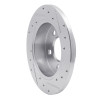 R1 94-04 Ford Mustang Rear Left Drilled & Slotted Silver Brake Rotor EDZ-54034L