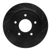 R1 04-06 Ford E-150 Club Wagon Rear Right Drilled & Slotted Black Brake Rotor