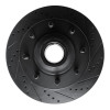 R1 03-05 Ford F-350 Super Duty 2WD Front Right Drilled & Slotted Black Brake Rotor