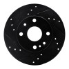 R1 94-97 Ford Aspire Front Left Drilled & Slotted Black Brake Rotor