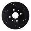 R1 94-97 Ford Aspire Front Left Drilled & Slotted Black Brake Rotor