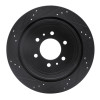 R1 04-11 Ford F-150 RWD Rear Left Drilled & Slotted Black Brake Rotor ECB-54188L
