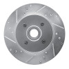 R1 87-93 Ford Mustang Front Left Drilled & Slotted Silver Brake Rotor