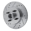 R1 87-93 Ford Mustang Front Left Drilled & Slotted Silver Brake Rotor