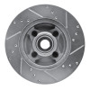 R1 87-93 Ford Mustang Front Left Drilled & Slotted Silver Brake Rotor