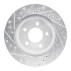 R1 82-90 Ford Mustang Rear Right Drilled & Slotted Silver Brake Rotor