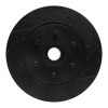 R1 04-08 Ford F-150 RWD Front Right Drilled & Slotted Black Brake Rotor