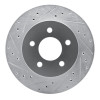 R1 82-90 Ford Mustang Rear Left Drilled & Slotted Silver Brake Rotor