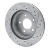 R1 82-90 Ford Mustang Rear Left Drilled & Slotted Silver Brake Rotor