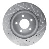 R1 82-90 Ford Mustang Rear Left Drilled & Slotted Silver Brake Rotor