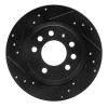 R1 06-10 Pontiac Solstice Rear Left Drilled & Slotted Black Brake Rotor
