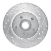 R1 82-87 Ford Mustang Front Right Drilled & Slotted Silver Brake Rotor