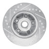 R1 82-87 Ford Mustang Front Right Drilled & Slotted Silver Brake Rotor