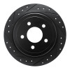 R1 03-05 Ford Explorer Sport Rear Left Drilled & Slotted Black Brake Rotor