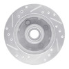 R1 79-81 Ford Mustang Front Right Drilled & Slotted Silver Brake Rotor