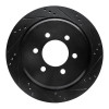 R1 02-06 Ford Expedition Rear Right Drilled & Slotted Black Brake Rotor