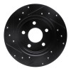 R1 04-12 Chevrolet Malibu Rear Right Drilled & Slotted Black Brake Rotor